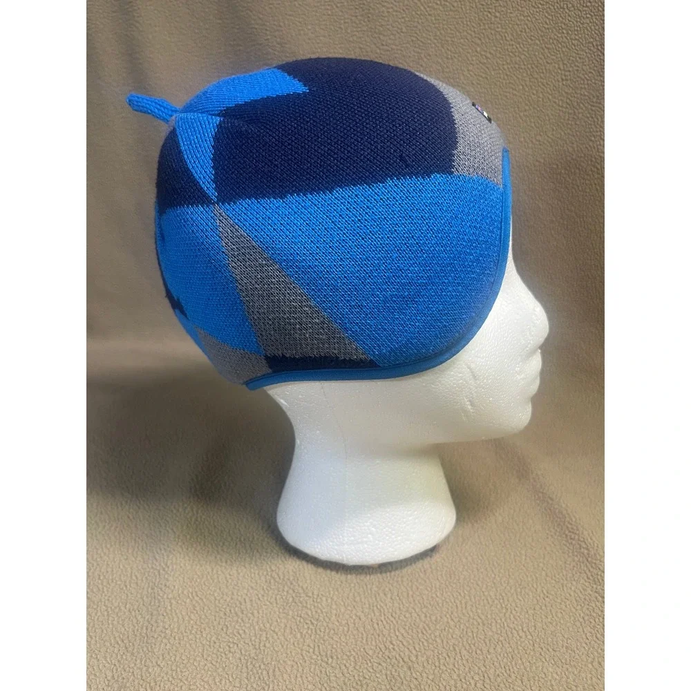 Patagonia‎ Kids Blue Geometric Knit Fleece Lined Earflap Beanie Hat